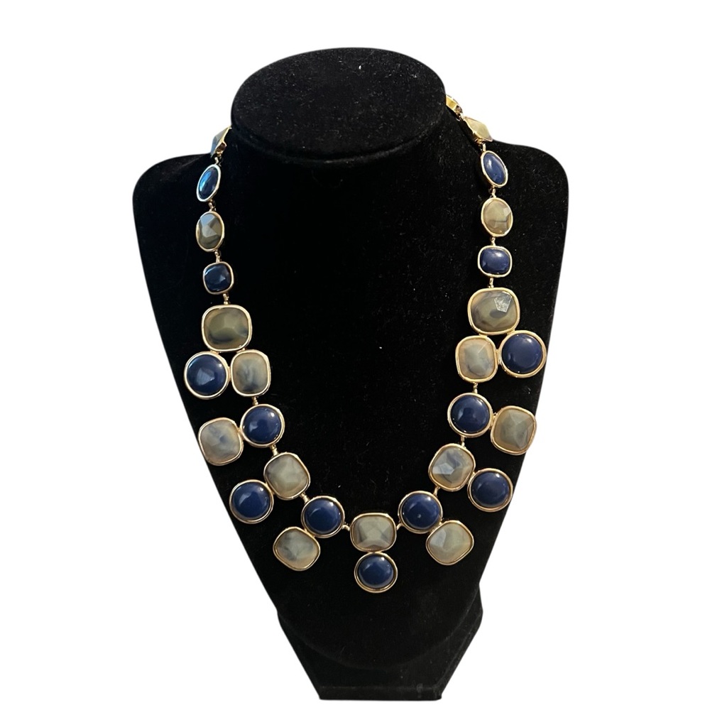 Banana Republic Gold and Blue Statement Necklace